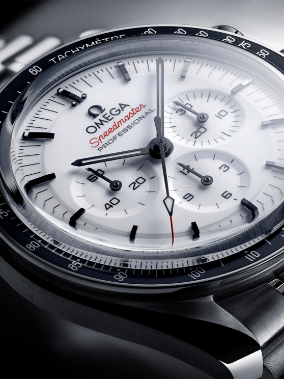 Ny Billig Replika Omega Speedmaster Moonwatch Med Lackerad Vit Urtavla